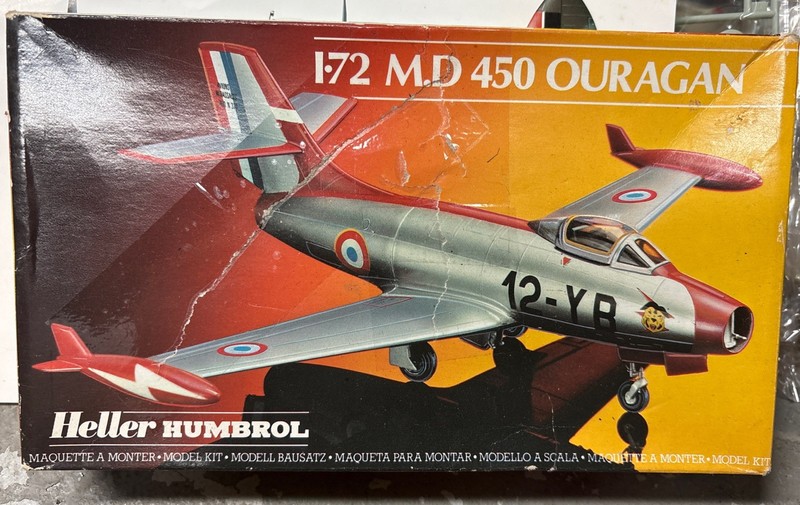 Heller MD 450 Ouragan 1/72 Scale Model Aircraft Kit 201 French Jet Israel