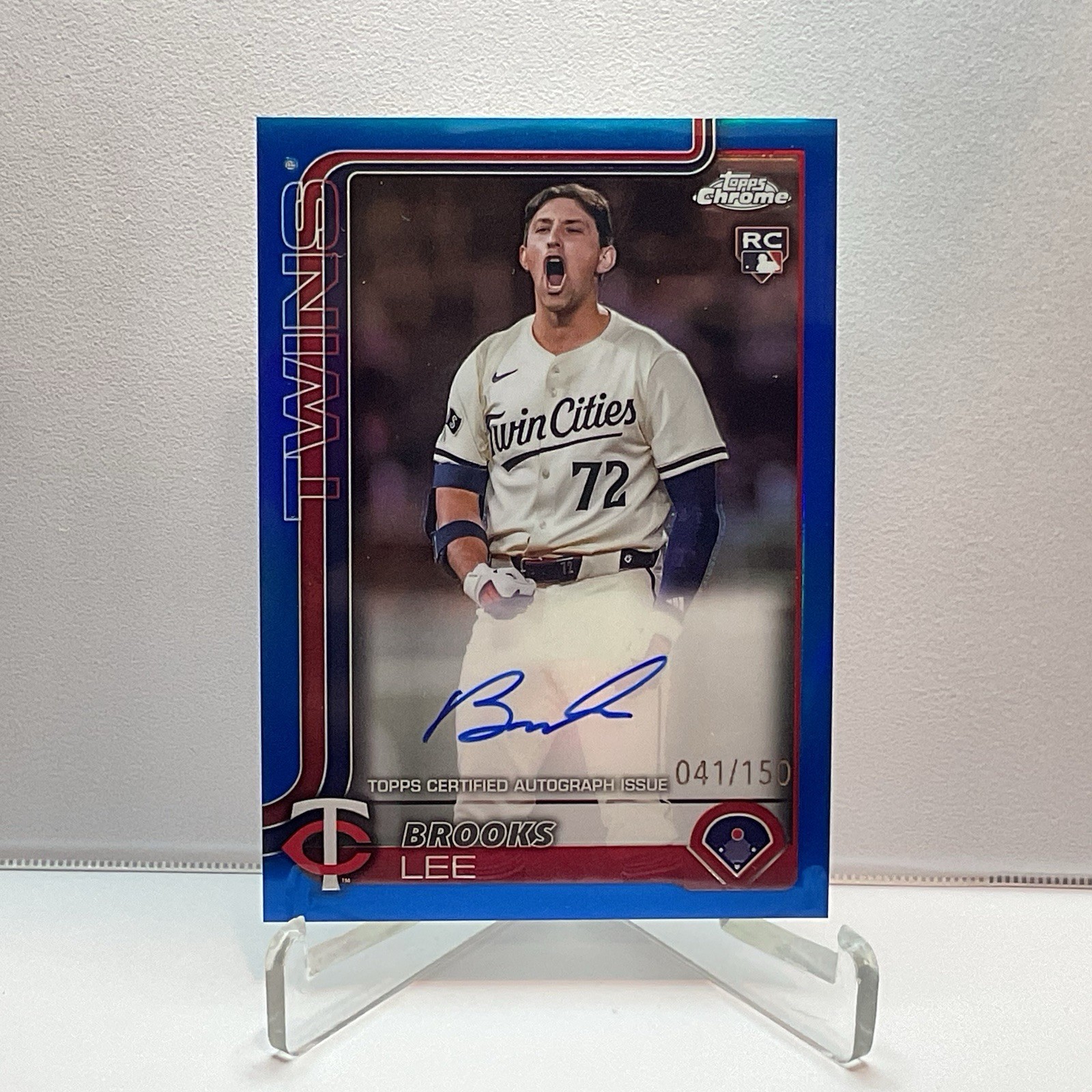 2025 Topps Chrome Brooks Lee Rookie Autograph Auto True Blue Refractor /150