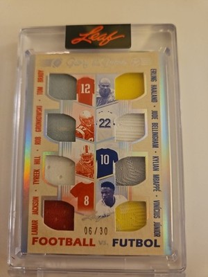 2025 Leaf Glory of the Game Football vs Futbol Brady Jackson Mbappe Hill  6/30