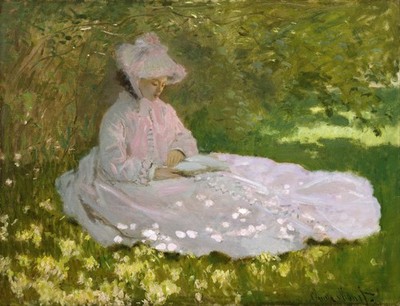 Camille Monet Garden Bench Vintage 1873 Art Photo Reprint Wall Art