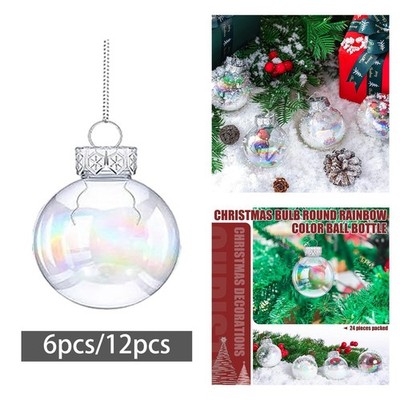 Klare irisierende Weihnachtskugeln, Weihnachtskugeln zum Basteln, DIY irisierend