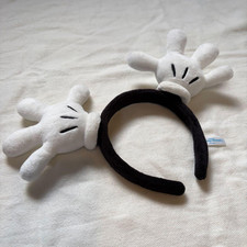Disney Mickey Mouse Hand Shape Mickey Mouse Plush Ears Headband TDR vg
