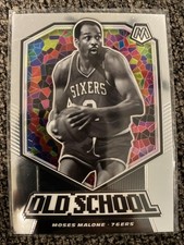 Moses Malone 2019-20 Panini Mosaic Basketball Chrome Old School Insert #7 🔥🏀💎