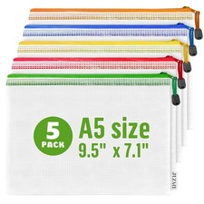5 Pack Small Mesh Zipper Pouch Bags A5-9.5x7.1 in Plastic Zipper Pouches for ...