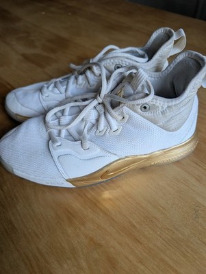 Nike PG 3 NASA Apollo Basketball Shoes C18973- 100 White Metallic Gold Size 5.5 