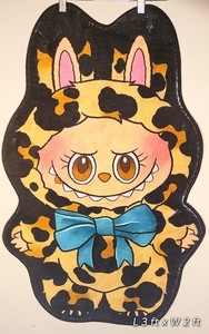 LABUBU x Leopard Print Custom Super Soft / Plush Fluffy Detailed Area Tuft Rug