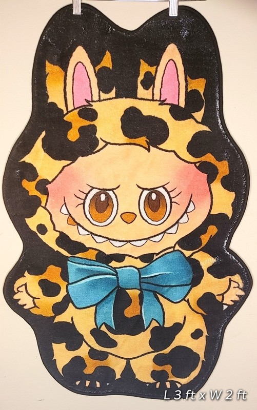 LABUBU x Leopard Print Custom Super Soft / Plush Fluffy Detailed Area Tuft Rug