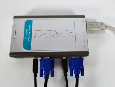 D-LINK DKVM-4U EKVM4U A5G 4 Port KVM Switch mit Kabeln