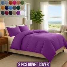 Duvet Quilt Cover Bedding Set Soft Reversible Comforter Cover with Pillow Shams