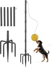 Tetherball Set Portable Adjustable Pole In Ground Base Game