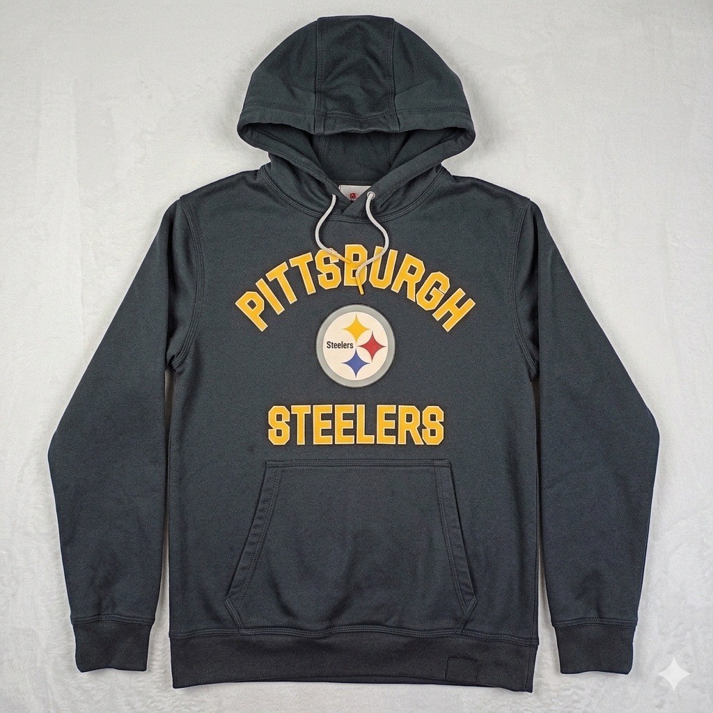 Nike NFL Pittsburgh Steelers Hoodie Mens Medium Gray Pullover Sweatshirt Logo