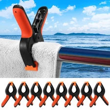 8 Pack Marine Boat Rail Towel Clips-Pontoon Boat Accessories-Storm Proof &Dual L