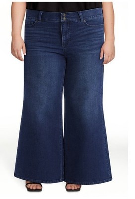 Sofia Vergara Blue Jeans Women 16 Margot SUPER Wide Leg High Rise, Med/Dark Wash
