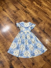 Vintage Rare Editions Girls Dress Floral Lace USA Size 7 Cottage