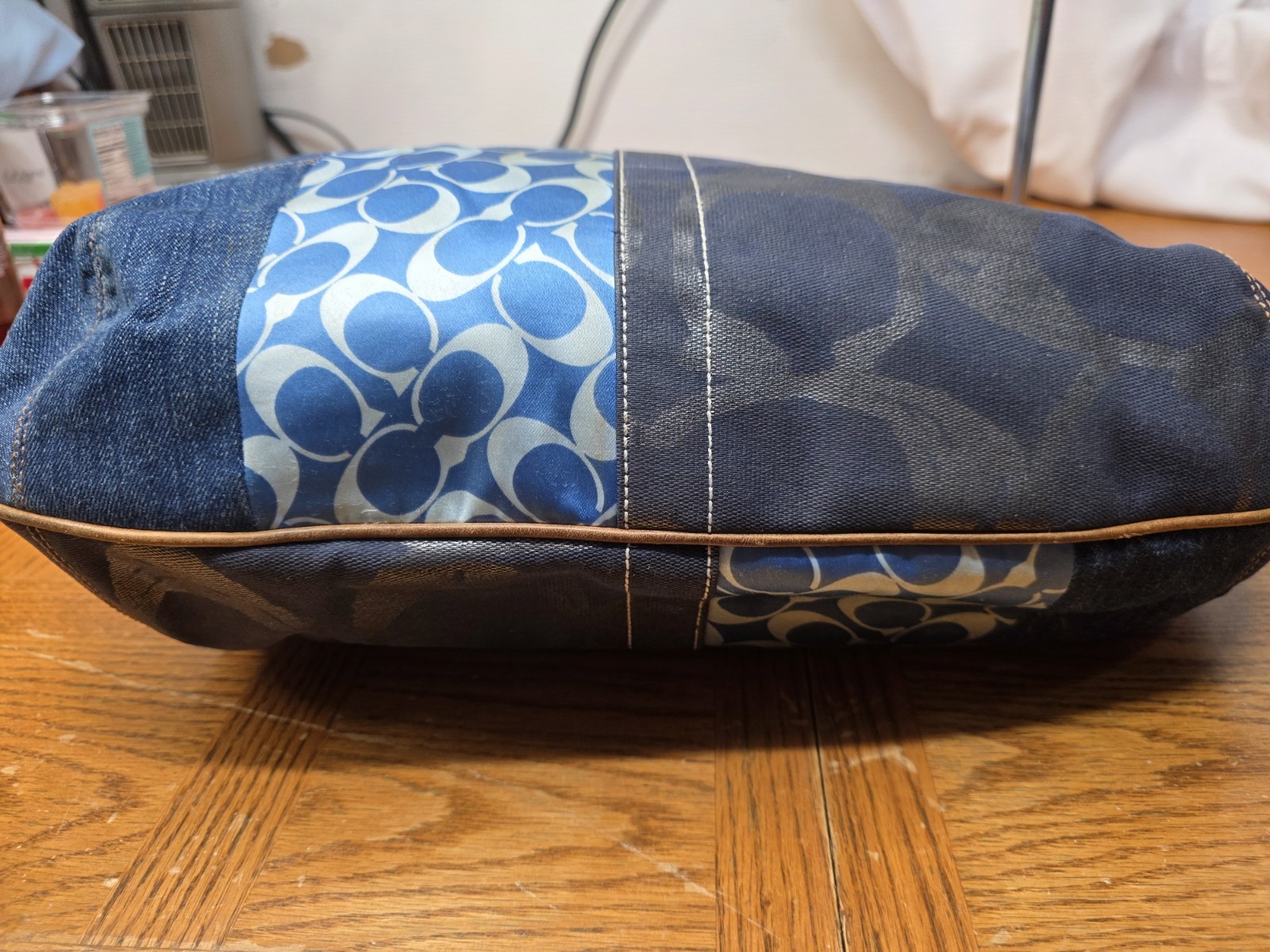 Coach Indigo Denim Blue Patchwork Ergo XL Hobo Handbag Purse Bag image 6