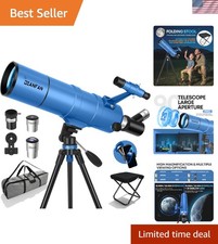 Astronomical Telescope 90mm Aperture Portable High Powered Telescopes for Adults
