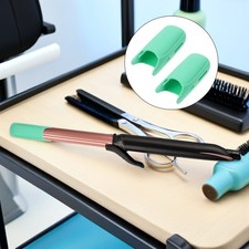 2Pcs Reusable Silicone Curling Iron Handle Covers Heat Resistant Green Sleeve
