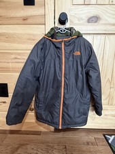 The North Face Reversible Hooded Zip Jacket Camo Gray Boys Large 14/16