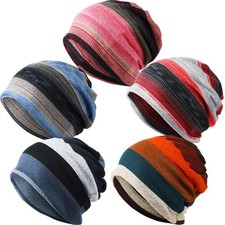 5 Pieces Women's Slouchy Beanie Hat Stretch Turban Hats Cancer 8, Multicolor