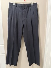 Vintage Botany 500 Trousers Pants Men's Sz 36 M Black Pleated Front 70  s Style