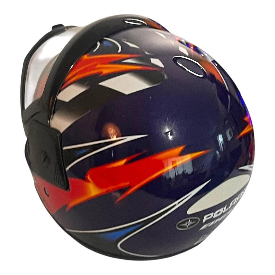 Polaris EDGE Vintage Snowmobile Helmet Large DOT Full Face Purple Visor Clean - Image 4 of 4