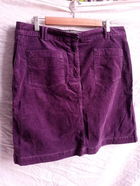 Women White Stuff Skirt Purple Velvet 44
