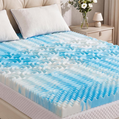 Mattress Topper King, Memory Foam, 2 Inch 5-Zone Gel | Gel Infused Cooling Pad,