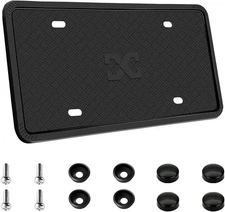 XCLPF Silicone Black License Plate Frame Covers 1 Pack- Front 1 Pack 