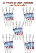 20 Toothbrush  Toothpaste Crest Cavity Protection 0.85 Oz Travel Size Bulk Lot