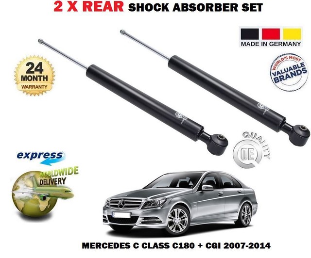 FOR MERCEDES C180 CGI + KOMPRESSOR 2007> 2x REAR LH + RH SHOCK