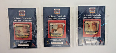 St. Louis Cardinals 2005 Collection Hat Lapel Pin Set of Three David, Bill, John
