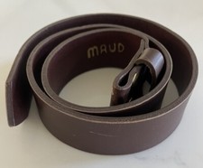 Genuine Brown Leather Belt Strap With 4 Snap Closure 1.5  Wide  36  Long