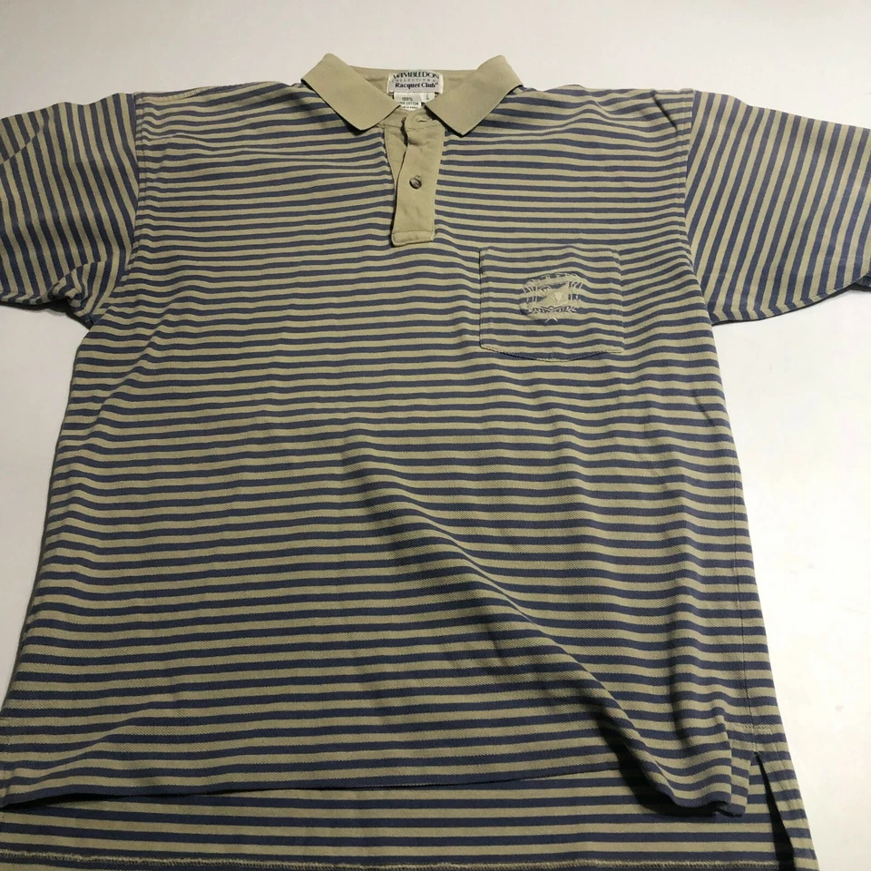 Colección Wimbledon Raqueta Club Tenis SS Pima Camisa Algodón Talla L Azul Tostado Foto 2 de 4