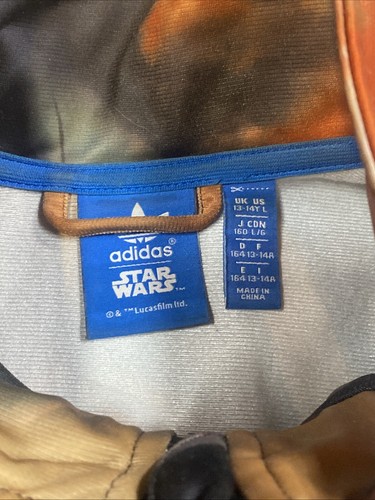 VTG ADIDAS X STAR WARS DARTH VADER R2D2 TRACK TOP JACKET YOUTH SZ LARGE - Picture 2 of 6