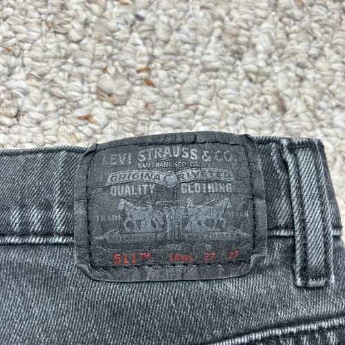 Levis Black 511 Slim Straight Jeans Youth Boys 14 Regular 27x27 W27 L27 Denim