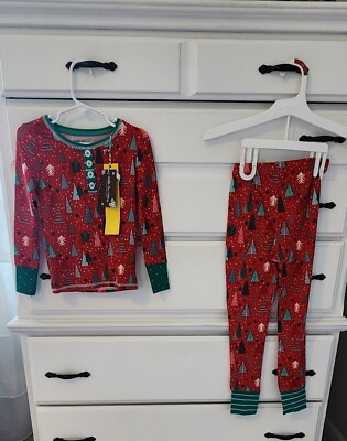 Matilda Jane Christmas Tree Pajamas Red size top and bottoms