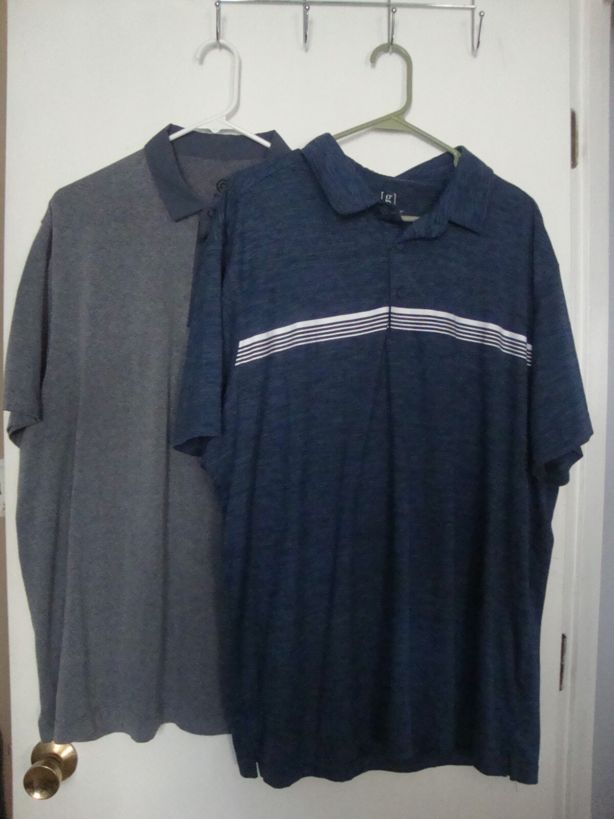 2 men's Polo Shirts XL ~ BLUE GEORGE & GRAY CHAMP… - image 1