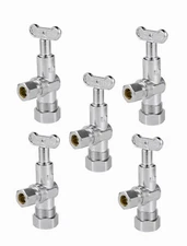 5 PCS  1/4TURN Loose Key ANGLE STOP VALVE 5/8" OD (1/2" NOM) X 3/8" OD Compressi