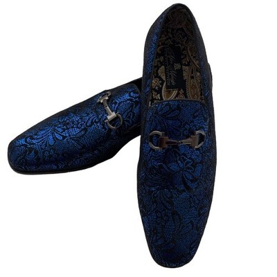 royal blue and black dress shoes