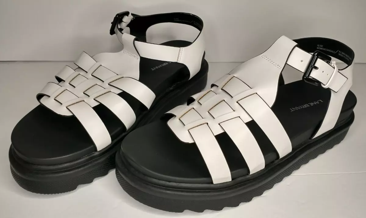 Lane Bryant Dream Cloud Gladiator Sandals Size 10.5 Wide White