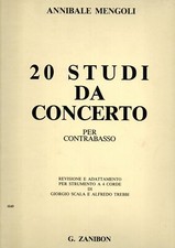 Annibale Mengoli 20 studi da concerto per contrabasso strumenti a 4 corde
