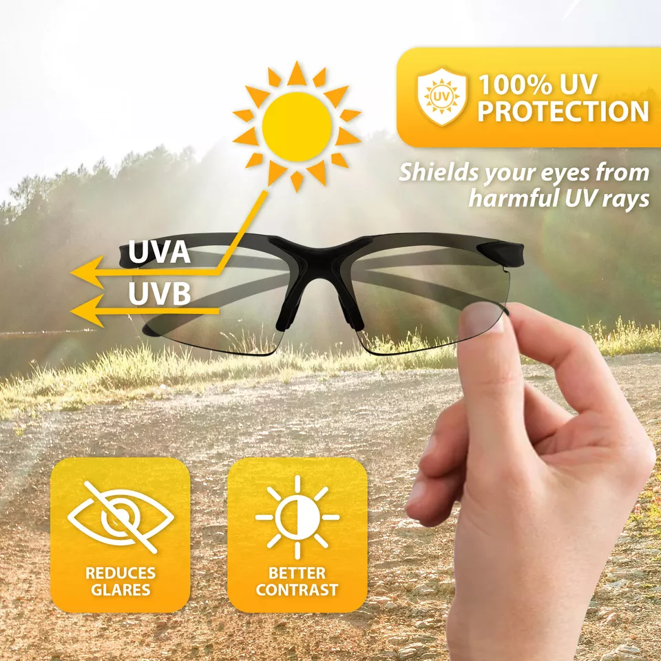 Global Vision Apex 1.5 Bifocal Safety Glasses 2 Pairs Black Frames with Clear & - Image 4 of 4