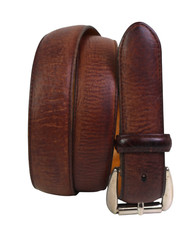 VTG Polo Ralph Lauren BROWN REAL LEATHER 1 1/8"Wd CASUAL DRESS MEN'S BELT 36 F3