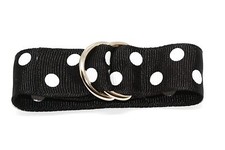 14-24MM BLACK WHITE POLKA DOT NYLON RIBBON ONE PIECE WATCH BAND BRACELET STRAP