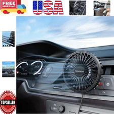 Efficient Air Circulation USB Car Fan - Quiet Brushless Motor, Compact Size