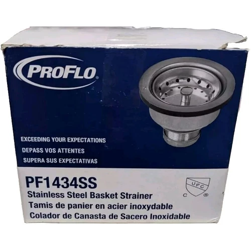 ProFlo PF1434SS Stainless Steel Sink Drain & Basket Strainer *FREE SHIPPING* - Picture 1 of 5
