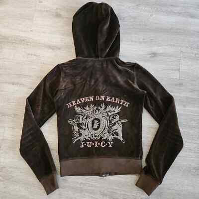 Juicy Couture Velour Tracksuit Jacket in Brown Size Small | eBay
