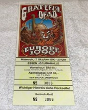 The Grateful Dead 1990 UNUSED TICKET Europe Essen Germany Jerry Garcia Ephemera
