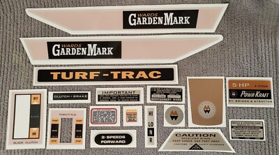 Vintage MONTGOMERY WARD  GARDEN MARK GARDEN TRACTOR - ZYJ-79A Decal Set   Re-Pop