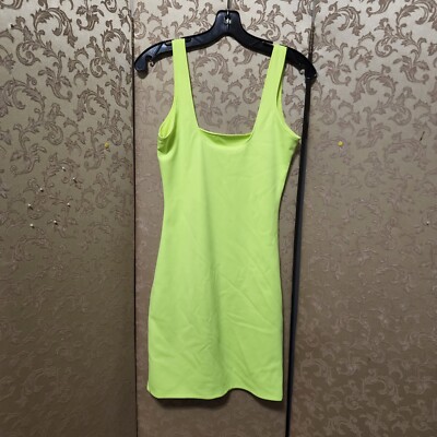 neon lime green bodycon dress SHEIN SXY Neon Lime Bodycon Dress